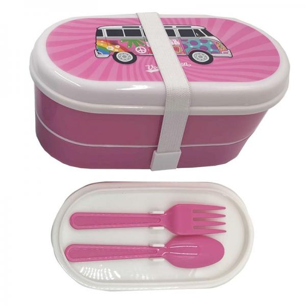 Luchbox rosa mit Besteck