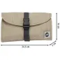Preview: Washbag Kulturbeutel faltbar beige mit Maßangaben in cm