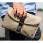 Preview: Washbag Kulturbeutel faltbar beige aufgeklapt mit Inhalt