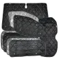 Preview: Set: Thermomatten Komplettset 8-teilig schwarz für Ford Custom 2012 - 09/2023 kurzer Radstand für Heckklappe STANDARD