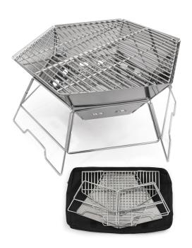 Grill- und Feuerschale "Hexagon" - 40 x 45 cm