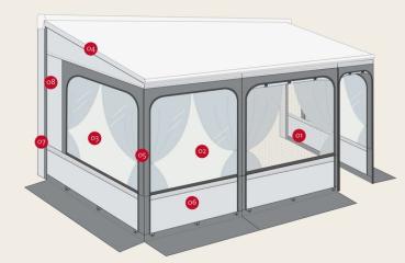 F45s Privacy Room Markisenvorzelt für VW Bus & VAN #08366-01-