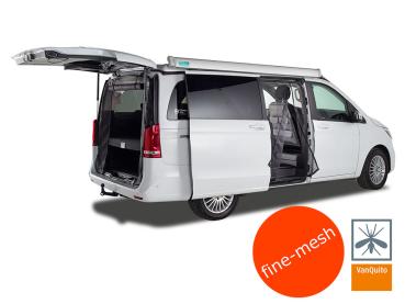 VanQuito Insektenschutzgitter Moskitonetz MB Viano / Vito / Marco Polo Schiebetür (ab Modell 2014) - fine mesh