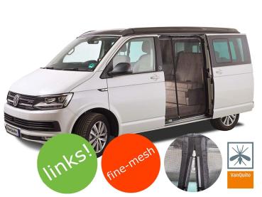 VanQuito VW Bus T5 / T6 / T6.1 Insektenschutzgitter Schiebetür links - fine mesh - Magnetreißverschluss