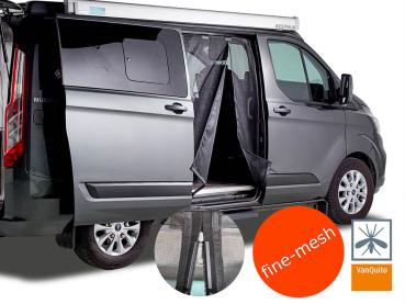 VanQuito Insektenschutzgitter Schiebetür rechts Ford Custom (2014 - 09/2023) - fine mesh Magnetreißverschluss