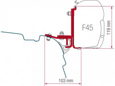 Komplettset Markise Fiamma F45s für VW Bus T5 / T6 / T6.1 mit Brandrup #98655-627