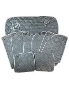 Set: Thermomatten Komplettset 9-teilig Mercedes Vito / Viano 2004 - 2015 kurzer Radstand für Heckflügeltüren