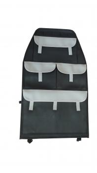 Organizer Rücksitztasche Kunstleder schwarz / grau