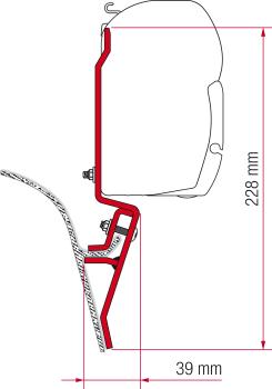 Komplettset Markise Fiamma F45s für VW Bus T3 - Montage an der Regenrinne #98655-035
