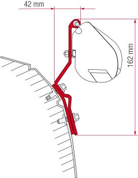 Komplettset Markise Fiamma F35pro für VW Bus T4, Montage am Flachdach #98655-111