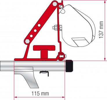 Komplettset Markise Fiamma F35pro, Bef. Gepäckträger mit Überstand mit Adapter #98655-310