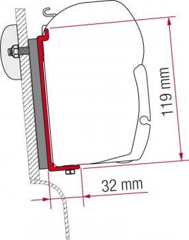 Komplettset Markise Fiamma F45s für Ford Nugget (bis 13) am Westfalia Hochdach #98655-317