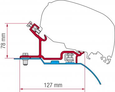Adapter Fiamma F65s F80s Kit Fiat Ducato - Citroen Jumper - Peugeot Boxer H3 ab 06/2006 #98655-656