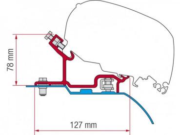 Komplettset Markise F80s Fiat Ducato, Jumper, Boxer ab 2007 H3 - Fahrzeuglänge 5416 mm #98655-656