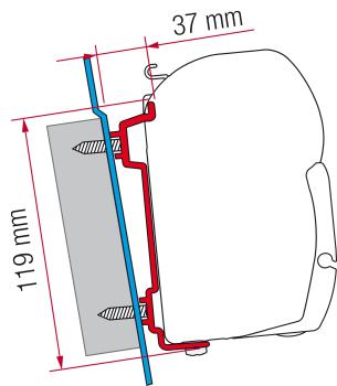 Adapter Fiamma F45s an High Roof - Ford Transit H2 + H3, Custom H2 L2, MB Sprinter, VW Crafter #98655-741