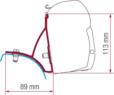 Komplettsett Markise F45s Renault Trafic/ Opel Vivaro/ Nissan Primastar 2001 - 2015 kurzer Radstand #98655-854