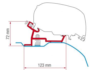 Adapter Fiamma F65s/F80s Kit Fiat Ducato - Citroen Jumper - Peugeot Boxer High Roof ab 06/2006 2524mm/6363mm #98655-904