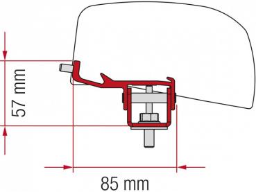 Kit Adapter Nissan NV350 ab 2012 Nissan Impendulo, Isuzu Como,Mitsubishi Fuso Canter Van - Fiamma F40van (für Fahrerseite) #98655Z041 - schwarz