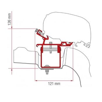 Adapter Fiamma F80s VW Crafter / MAN TGE H3 ohne Schiene ab BJ 2017 #98655Z043