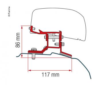 Kit Adapter Ford Custom L1 Fiamma F40van #98655Z046 - schwarz für Fahrerseite