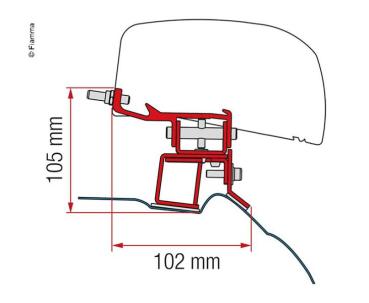 Kit Adapter Mercedes V-Klasse Fiamma F40van #98655Z078 - schwarz