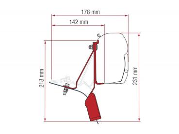 Komplettset Markise Fiamma F45s mit Adapter Montage Aufstelldach Ford Nugget Custom bis 09/2023 #98655Z114