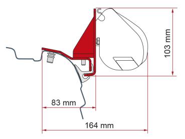 Komplettset Markise Fiamma F35pro für VW Bus T5 / T6 / T6.1 mit Multirail #98655Z155