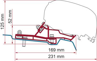 Fiamma Adapter F80s Ford Transit ab 2014 Van H2L2, 290cm