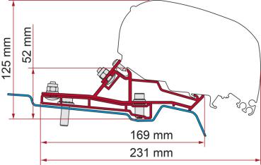 Fiamma Adapter F80s Ford Transit ab 2014 Van H2L3 - 320 cm