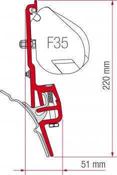 Komplettset Markise Fiamma F35pro für VW Bus T4 mit Brandrup-Schiene / Multirail #98655Z011