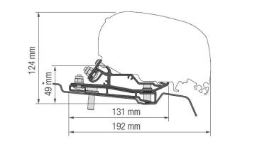 Fiamma Adapter F80s für Ford Transit H3 - L4 ab 2014 #98655Z108