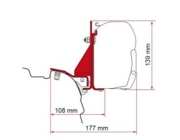 Komplettset Markise Fiamma F45s für VW Bus T5 /T6 / T6.1 Multirail #98655Z156