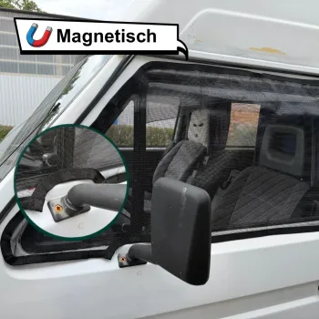 Preview: Moskitonetz, Insektenschutzgitter T3, Fahrerhaus 2tlg., Magnetbefestigung