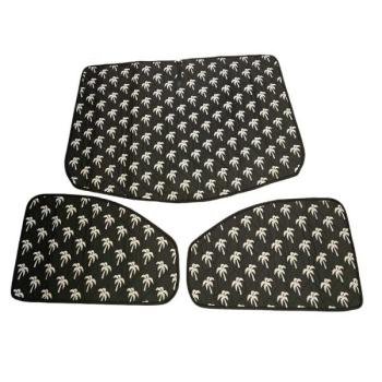 Thermomatte Fahrerhaus mit schwarzer Außenseite und weißen Palmen