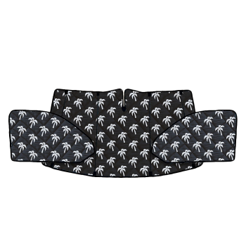 Thermomatte Fahrerhaus mit schwarzer Außenseite und weißen Palmen