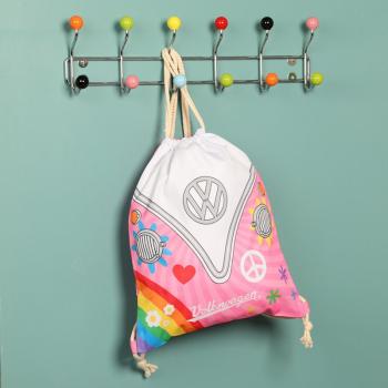 Volkswagen Bulli VW Bus T1 Summer Love Kordelzugbeutel Gymbag Rucksack