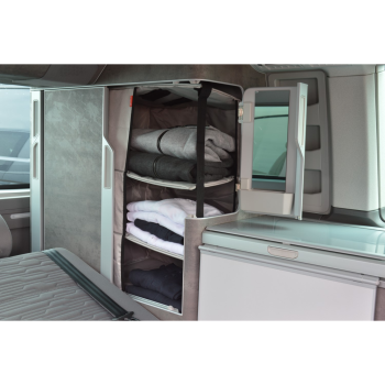 Preview: Aufbewahrungstasche in eingebautem Zustand mit Böden und Bekleidung