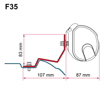 Fiamma Adapter 98655Z887 an einer F35