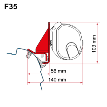 Fiamma Adapter 98655Z154 mit einer F35