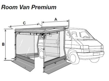 Room Van Premium Markisenvorzelt Fiamma F40van #08210-01-Größenskizze