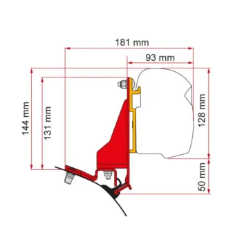 Fiamma Adapter Skizze mit Maßen
