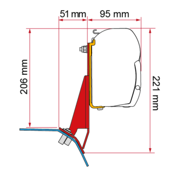 Fiamma Adapter F45s / F43van Ford Custom V710 Flachdach ab BJ 2023