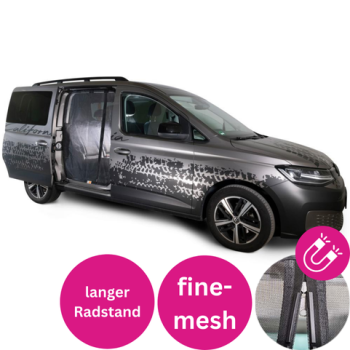 VanQuito Moskitonetz für VW Caddy Maxi 5 / Ford Tourneo Connect ab 05/022 Schiebetür fine-mesh-Magnetreißverschluss