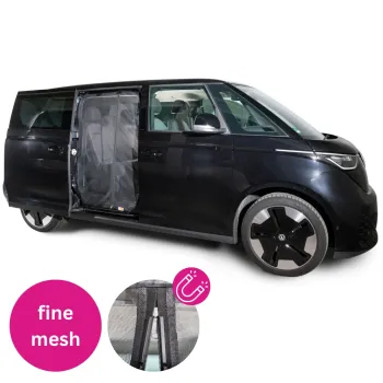 VanQuito Moskitonetz für VW ID BUZZ Schiebetür rechts (Beifahrerseite) langer Radstand - fine mesh - Magnetreißverschluss