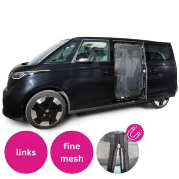 VanQuito Moskitonetz für VW ID BUZZ Schiebetür langer Radstand links (Fahrerseite) fine mesh Magnetreißverschluss