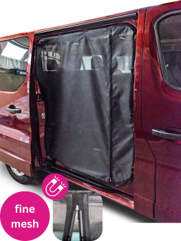 VanQuito Moskitonetz für Renault Trafic 3, Renault Bürstner, Nissan Primastar Schiebetür Magnetreißverschluss fine-mesh