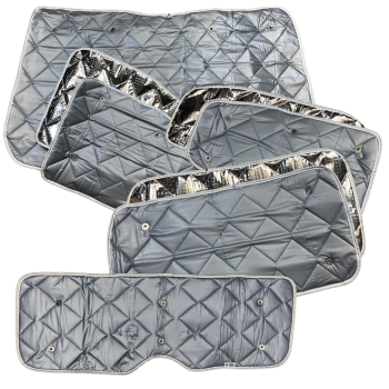 Set: Thermomatten Komplettset 8-teilig Ford Tourneo Custom V710 ab 10/2023 / VW neuer Transporter kurzer Radstand + Heckklappe