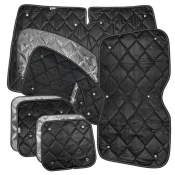 Set: Thermomatten Komplettset 10-teilig schwarz VW Caddy 2004 - 2020 - kurzer Radstand / Heckklappe