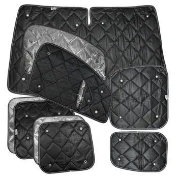 Set: Thermomatten Komplettset 11-teilig schwarz VW Caddy 2004 - 2020 kurzer Radstand / Doppeltür