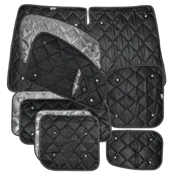 Set: Thermomatten Komplettset 11-teilig schwarz VW Caddy Maxi 2004 - 2020 Doppeltür